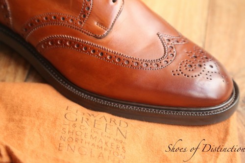 Edward green tan - green, leather