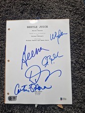 Beetlejuice 1987  authenticated signed script.  read description. winona Ryder 