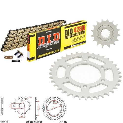 Dt125 chain and sprocket - dt125,