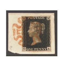 1840 1d Black SG 2 Plate 8