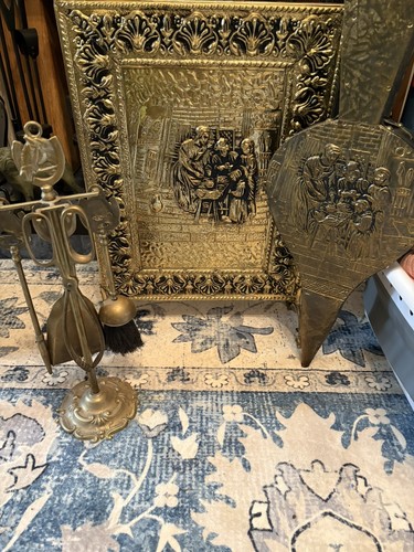 Antique vintage brass fire - antique,