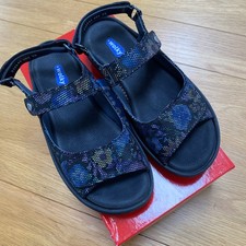 Wolky Rio Flowerpoint Suede Sandals Black Uk 6