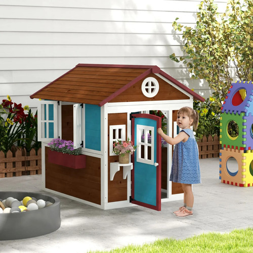Outdoor playhouse wooden - playhouse, doors