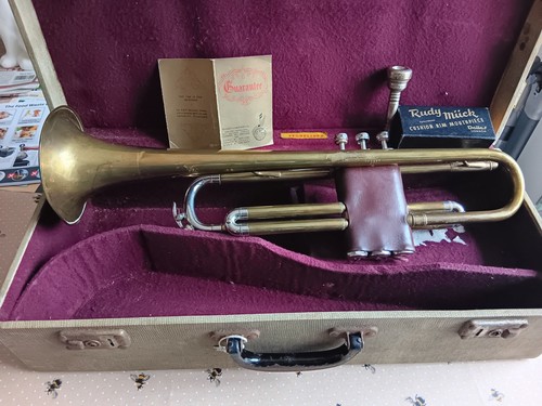 Vintage trumpet with case - with,
