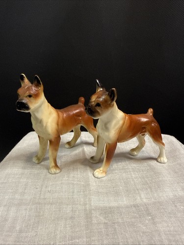 Pair bone china boxer - of,