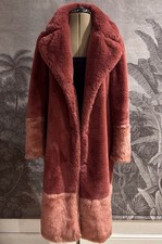 Oliver Bonus 2 Tone Pink Fluffy Afghan Long Trench Coat 10
