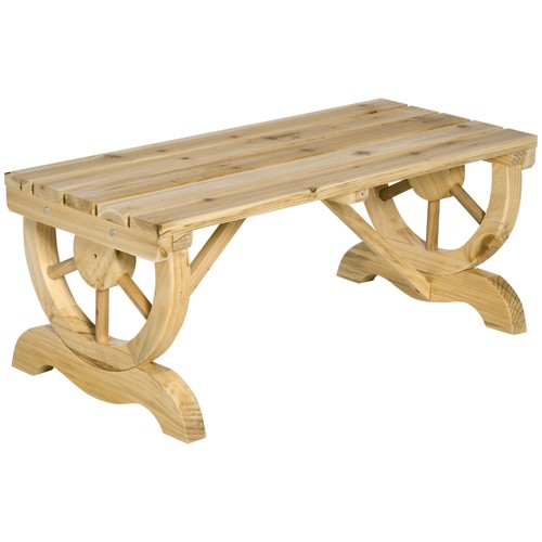 Outsunny wooden wheel bench - outsunny,