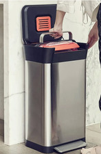 Joseph Joseph Titan 30L Trash Compactor Bin Stainless Steel Model 30030