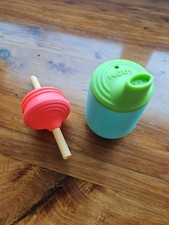 Nuby 3-Stage Training Cup Set -100% Silicone - Touch-Flo Straw - Free Flow Spout