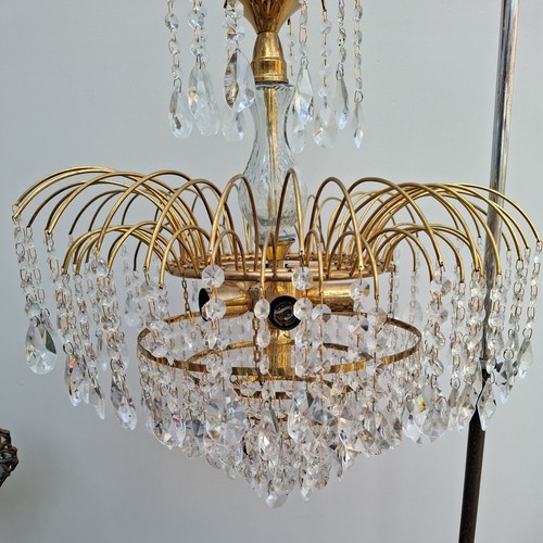 1of2 vintage brass crystal - vintage,