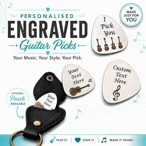 Personalised guitar pick laser - pick,