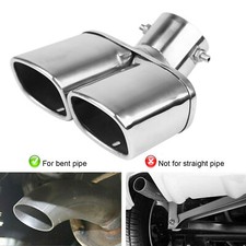 Universal Twin Dual Exhaust Pipe Trim Tip Tail Muffler Stainless Steel Chrome UK