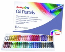 Oil Pastels by Pentel Artist's Pastels - Pack of 50 vivid colours