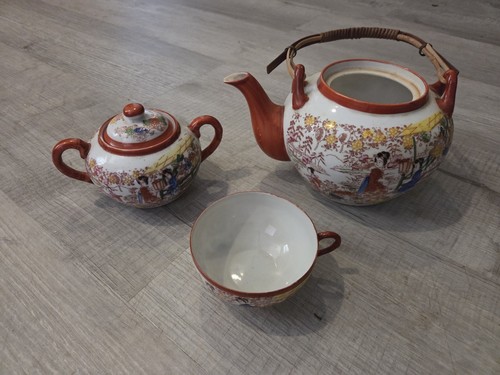 Set kutani porcelain geisha - 3,