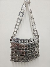 Vintage 1970s Paco Rabanne Style Metal Chain Mail Shoulder Bag Collectible Icon