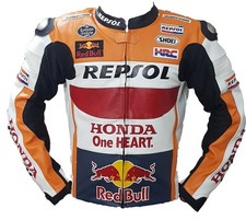 Honda Repsol Motorcycle Leather Jacket Biker Cowhide Motorbike Jacket In Armour