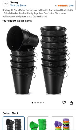 Pack metal buckets with - 12,