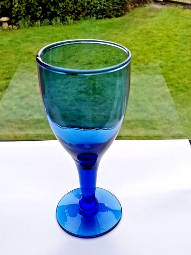 Vintage cobalt wine glass - x,