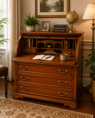 Selva roll top secretary desk - top,