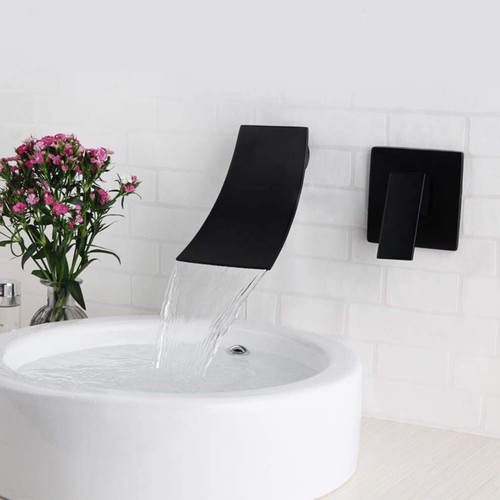 Black bathroom sink - bathroom, wall