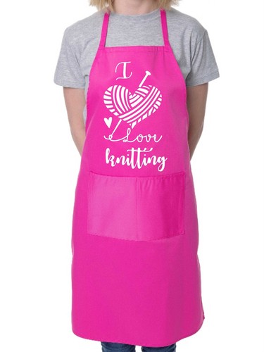 Love knitting apron - i, funny