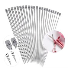 22PCS Metal Knitting Needles