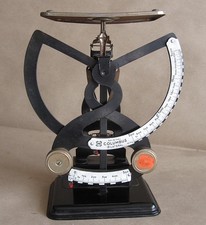 ANTIQUE GERMAN POSTAL LETTER SCALES BALANCE COLUMBUS BILATERAL 2000 g / J. MAUL