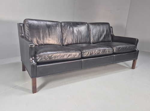 Vintage three seat sofa - seat, black