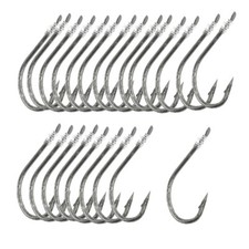 50 Pcs 20" Long Fishing Line 9# Darl Gray Metal Fish Hooks