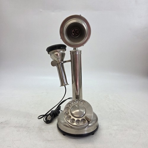 Chrome candlestick telephone - candlestick,