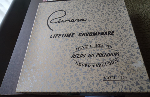 Vintage boxed chrome cake - vintage,