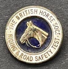 THE BRITISH HORSE SOCIETY Pin Badge RIDING & ROAD SAFETY TEST