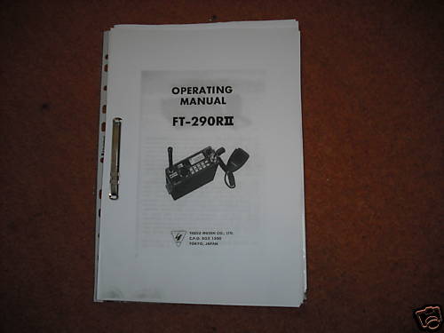 Yaesu 290r mk2 operating - yaesu,