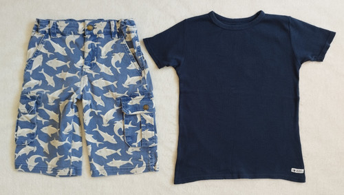 Frugi boys blue sharks cargo - frugi, 'sharks'