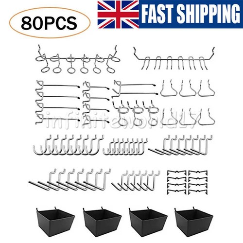 80x pegboard hooks assorted - pegboard,