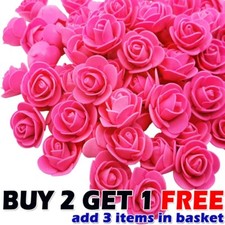 500PCS Foam Roses 3cm Artificial Foam Flower Head DIY Rose Bear Decor Gift UK