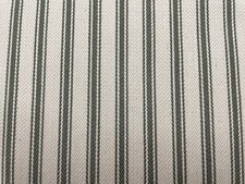 Falmouth  Fabric Herringbone Ticking Stripe Sage Green Cotton Upholstery Curtain