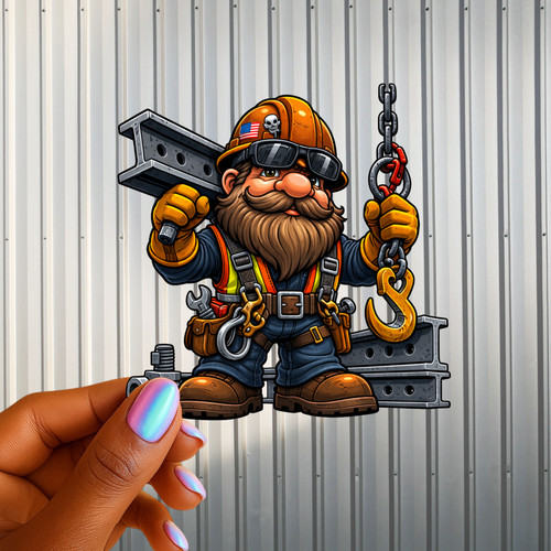 Ironworker gnome sticker - gnome,