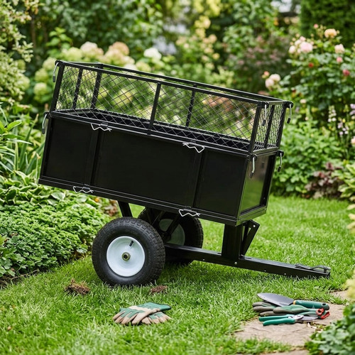 Tipping trailer for - tipping, mower