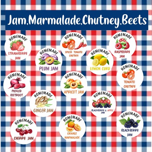 Jam jar labels stickers - jam,