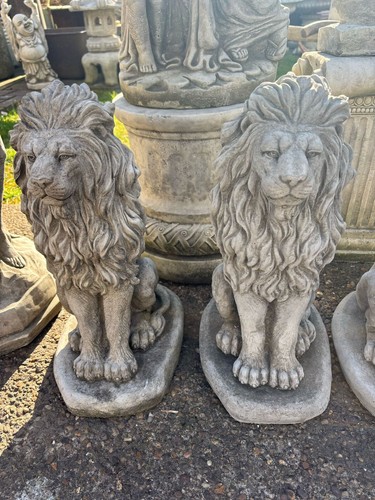 Garden ornamental lion statues - ornamental,
