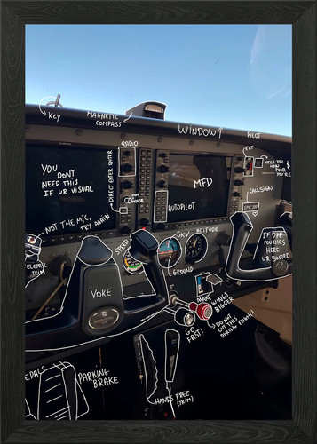 Cockpit cessna 172 - framed, wall