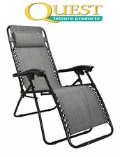 Quest Hygrove Zero Gravity Relaxer Chair in Grey Camping Caravan Motorhome F2027