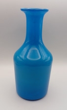Art Glass Bottle Vase Blue