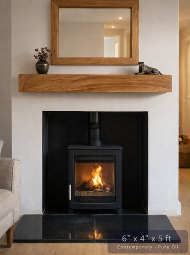 Solid oak beam floating - floating, shelf