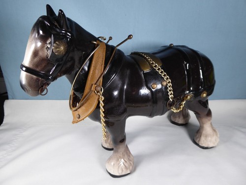 Porcelain shire horse with - horse,