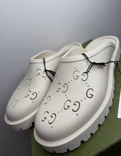 Gucci mens white rubber - white, gg