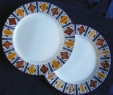 Two Broadhurst Mexico 9.5" Ironstone Plates designed by Kathie Winkle