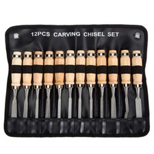 12 Piece Wood Carving Hand Chisel Tool Set Woodworking Professional Gouges New