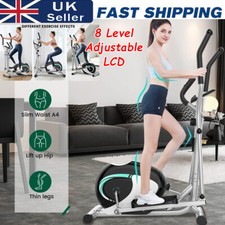 Cross Trainer Home Magnetic Elliptical Machine LCD 8 Level Adjustable Resistance